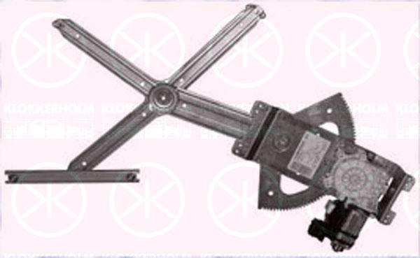 Window Regulator, 2-dr, with electric motor, with comfort function, Electric, Left, 14 01 99 (OPEL), 90442226 (OPEL)