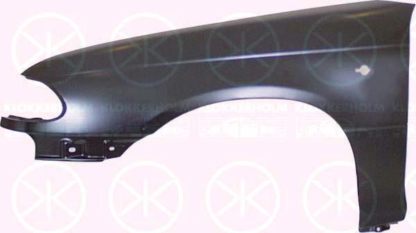 Wing, Left Front, with hole for direction indicator, oval, 11 01 013 (OPEL), 90452406 (OPEL)