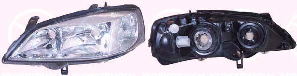 Headlight, H7/HB3, for vehicles with headlight levelling, Left, Illuminance [lx]: 17.5, 09117303 (OPEL), 09199903 (OPEL), 93175368 (OPEL), 12 16 157 (OPEL), 12 16 539 (OPEL)