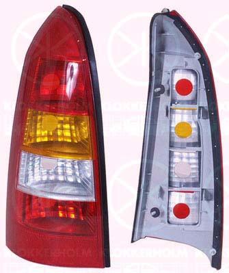 Tail Light Assembly, without bulb holder, Left, Indicator Colour: yellow, 09117210 (OPEL), 62 23 017 (OPEL)