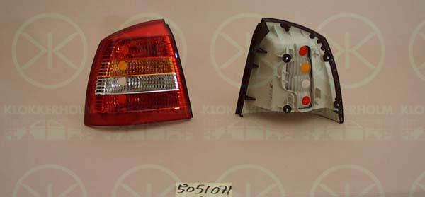 Tail Light Assembly, with rear fog light, without bulb holder, Left, 09117402 (OPEL), 62 23 021 (OPEL), 9117402 (OPEL)