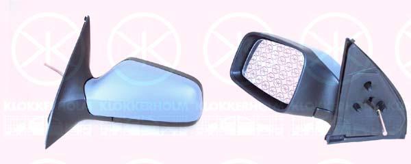 Exterior Mirror, w/primer, Aspherical, Control: linkage, Left, 60 28 076 (OPEL), 6028076 (OPEL)