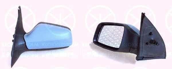 Exterior Mirror, w/primer, for electric mirror adjustment, Aspherical, Heatable, Left, 09142145 (OPEL), 60 28 080 (OPEL), 6028080 (OPEL), 64 28 080 (OPEL)