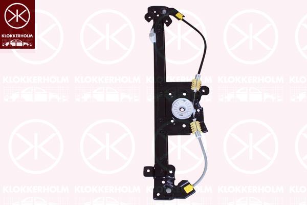 Window Regulator, OE-type, without electric motor, Electric, Left Rear, 51 40 015 (OPEL), 90521877 (OPEL)