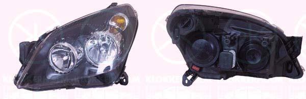 Headlight, H7/H1, with motor for headlamp levelling, Hella, Right, Illuminance [lx]: 20, Housing Colour: black, 12 16 562 (OPEL), 93178636 (OPEL), 93190387 (OPEL)