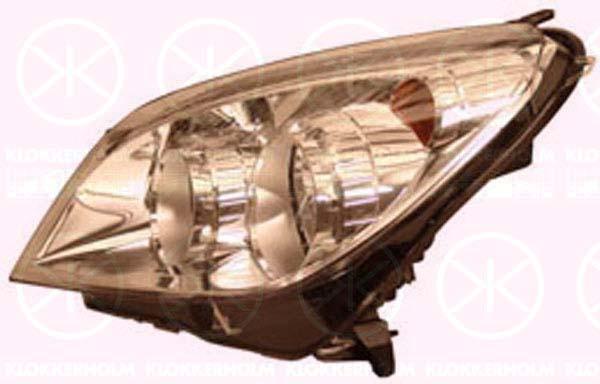 Headlight, H7/H1, with motor for headlamp levelling, Hella, Left, Illuminance [lx]: 20, 12 16 659 (OPEL), 93190069 (OPEL)