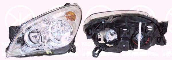 Headlight, H7/H1, with motor for headlamp levelling, Left, Illuminance [lx]: 17.5, 12 16 659 (OPEL), 93190069 (OPEL)