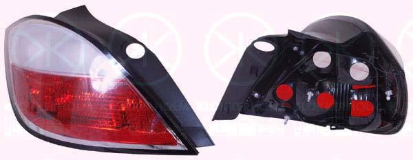 Tail Light Assembly, 5-drs, without bulb holder, white/red, Left, 12 22 111 (OPEL), 93178771 (OPEL)