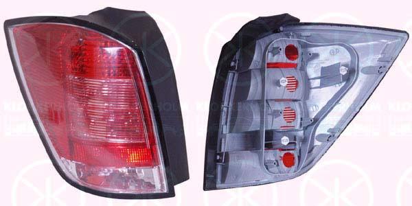 Tail Light Assembly, without bulb holder, white/red, Left, 12 22 768 (OPEL), 93182992 (OPEL)