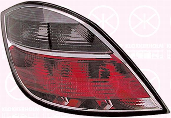 Tail Light Assembly, 5-drs, grey/red, without bulb holder, Visteon, Left, 12 22 355 (OPEL), 13222324 (OPEL), 93190306 (OPEL)