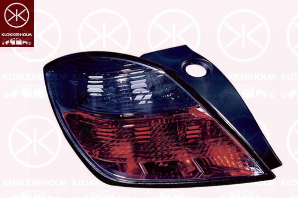 Tail Light Assembly, 3-drs, grey/red, without bulb holder, Left, 12 22 117 (OPEL), 12 22 174 (OPEL), 93183055 (OPEL), 93190790 (OPEL)