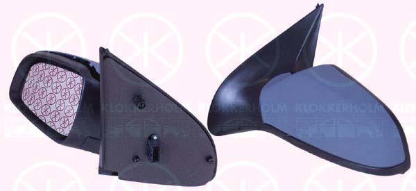 Exterior Mirror, w/primer, for electric mirror adjustment, Aspherical, Heatable, Left, Connector Shape: angular, Number of pins: 5, 13141997 (OPEL), 13253338 (OPEL), 64 28 185 (OPEL)