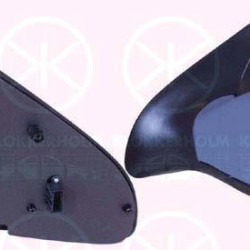 Exterior Mirror, w/primer, for electric mirror adjustment, Aspherical, Heatable, Left, Connector Shape: angular, Number of pins: 5, 13141997 (OPEL), 13253338 (OPEL), 64 28 185 (OPEL)