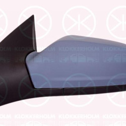 Exterior Mirror, w/primer, Electronically foldable, for electric mirror adjustment, Aspherical, Heatable, Left, 13253320 (OPEL), 64 28 269 (OPEL)