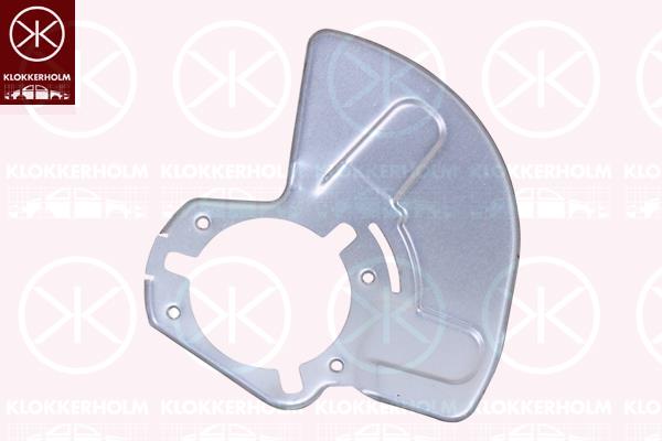 Splash Guard, brake disc, Front Axle Left, for brake disc diameter [mm]: 280, Zinc-coated, 05 43 000 (OPEL), 05 43 093 (OPEL), 13199460 (OPEL), 13299339 (OPEL)