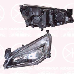 Priekinis žibintas, with daytime running light, H7/H7, with motor for headlamp levelling, Left, Illuminance [lx]: 20, Housing Colour: black, 12 16 728 (OPEL), 13371599 (OPEL)