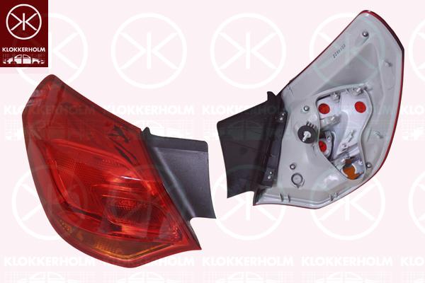 Galinis žibintas, 5-drs, without bulb holder, Left, Outer section, 12 22 087 (OPEL), 13306453 (OPEL)