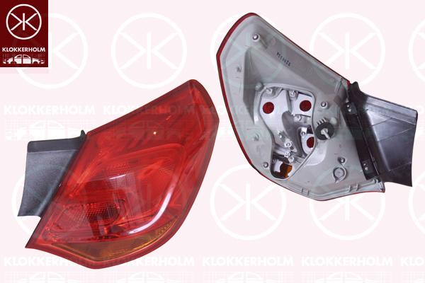 Galinis žibintas, 5-drs, without bulb holder, Right, Outer section, 12 22 088 (OPEL), 13306454 (OPEL)