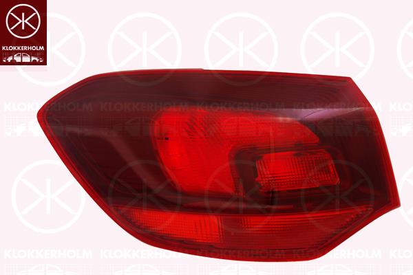 Galinis žibintas, Right, Outer section, Indicator Colour: Smoke Grey, without bulb holder, 12 22 251 (OPEL), 13314051 (OPEL), 13336327 (OPEL)