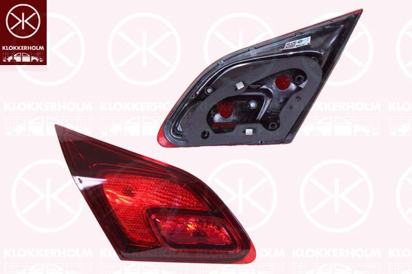 Galinis žibintas, 5-drs, Left, Inner Section, Housing Colour: dark, without bulb holder, 1222211 (OPEL), 13319951 (OPEL)