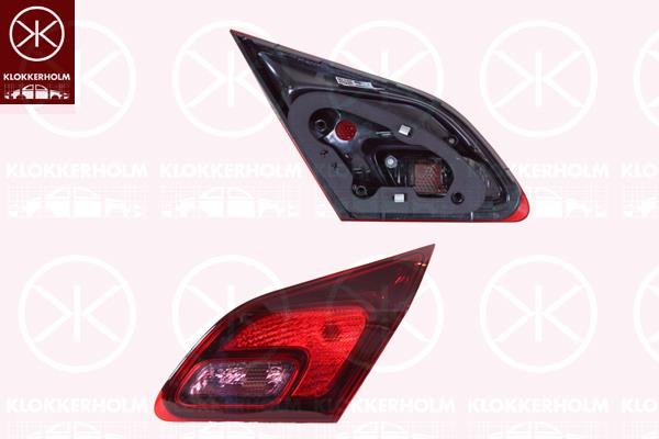 Galinis žibintas, 5-drs, Right, Inner Section, Housing Colour: dark, without bulb holder, 1222210 (OPEL), 13319950 (OPEL)