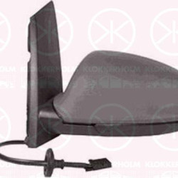 Veidrodis, w/primer, 5-drs, for electric mirror adjustment, Aspherical, Heatable, Left, Number of pins: 5, 13308359 (OPEL), 14 28 455 (OPEL)