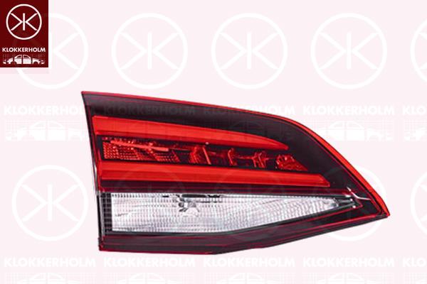 Tail Light Assembly, Left, Trim Level: High-Line, Inner Section, with bulb holder, Valeo, 13427508 (OPEL), 39032040 (OPEL), 39077382 (OPEL)