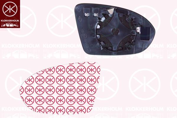 Mirror Glass, exterior mirror, Left, Number of pins: 2, Heatable, Aspherical, 13396526 (OPEL), 39172727 (OPEL)