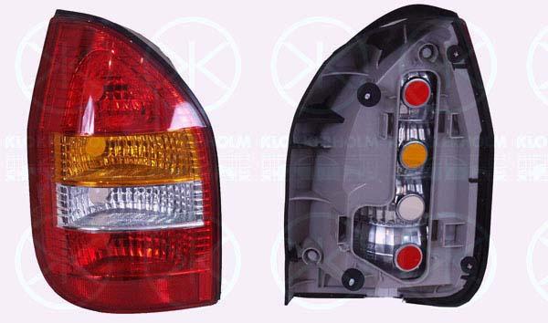 Tail Light Assembly, without bulb holder, Left, Indicator Colour: yellow, 09117444 (OPEL), 62 23 027 (OPEL)