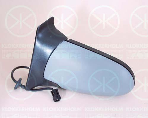 Exterior Mirror, w/primer, for electric mirror adjustment, Convex, Heatable, Left, 64 28 105 (OPEL), 90580741 (OPEL)