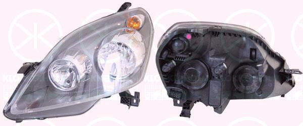 Headlight, Left, Illuminance [lx]: 20, H7/H1, Housing Colour: black, with motor for headlamp levelling, AL, 12 16 571 (OPEL), 12 16 669 (OPEL), 93179910 (OPEL), 93190408 (OPEL)