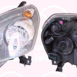 Headlight, Left, Illuminance [lx]: 20, H7/H1, Housing Colour: black, with motor for headlamp levelling, AL, 12 16 571 (OPEL), 12 16 669 (OPEL), 93179910 (OPEL), 93190408 (OPEL)