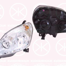 Headlight, Left, Illuminance [lx]: 17.5, H7/H1, Housing Colour: chrome, with motor for headlamp levelling, TYC, 12 16 679 (OPEL), 93192443 (OPEL)