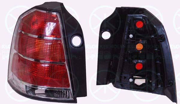 Tail Light Assembly, without bulb holder, Left, Indicator Colour: yellow, 12 22 119 (OPEL), 12 22 176 (OPEL), 93168349 (OPEL), 93183065 (OPEL), 93190792 (OPEL)