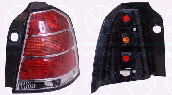 Tail Light Assembly, without bulb holder, Right, Indicator Colour: yellow, 12 22 120 (OPEL), 12 22 177 (OPEL), 93183066 (OPEL), 93190793 (OPEL)