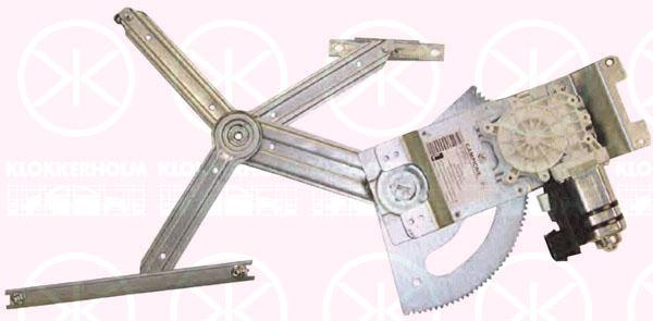 Window Regulator, 4-dr, with electric motor, with comfort function, Electric, Right Front, 5140084 (OPEL), 93184843 (OPEL)