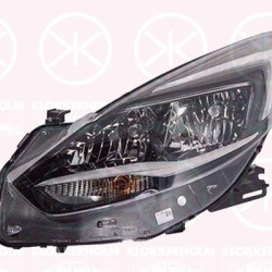 Headlight, Right, H7/H7, with daytime running light (LED), with motor for headlamp levelling, AL, 13472659 (OPEL), 39050527 (OPEL)