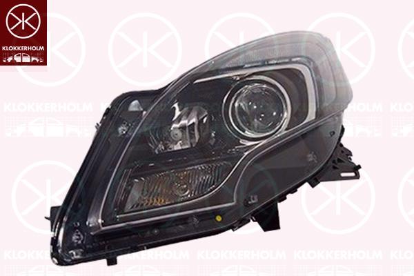 Headlight, Left, Bi-Xenon, for vehicles with dynamic bending light, with motor for headlamp levelling, without control unit for Xenon, D1S/H7, AL, 12 16 718 (OPEL), 13386520 (OPEL), 13401001 (OPEL)