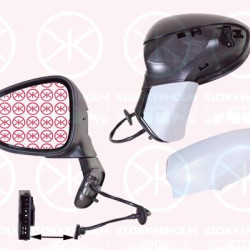 Exterior Mirror, Left, for electric mirror adjustment, Number of pins: 5, Heatable, Aspherical, Partial primed, 13300129 (OPEL), 13300139 (OPEL), 13354644 (OPEL), 1426477 (OPEL), 1426489 (OPEL), 20965365 (OPEL)