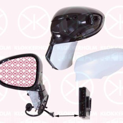 Exterior Mirror, Right, for electric mirror adjustment, Number of pins: 5, Heatable, Convex, w/primer, 13300139 (OPEL), 13300131 (OPEL), 20965365 (OPEL), 1426479 (OPEL), 13354622 (OPEL), 1426483 (OPEL)