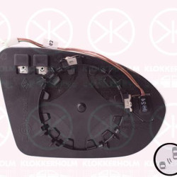 Mirror Glass, exterior mirror, Left, Heatable blind spot mirror, Number of pins: 4, Aspherical, 39026996 (OPEL), 39147621 (OPEL), 39186414 (OPEL)