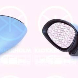 Exterior Mirror, w/primer, for electric mirror adjustment, Convex, Heatable, Left, 64 28 015 (OPEL), 90568439 (OPEL)