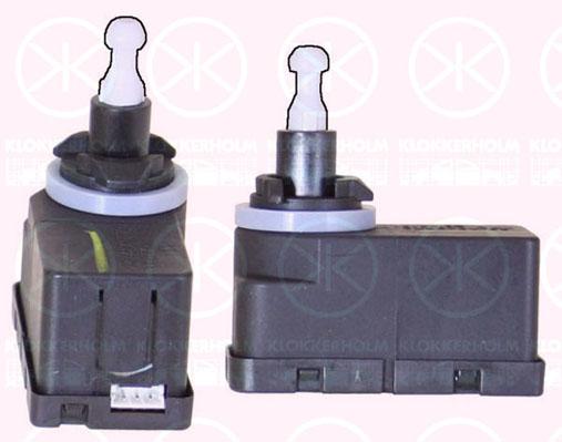 Actuator, headlight levelling, for vehicles without xenon light, Valeo type, Electric, 12 07 203 (OPEL), 12 07 936 (OPEL), 13129840 (OPEL), 5P0 941 295 (SEAT), 93189095 (OPEL)