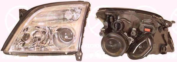 Headlight, H7/H7, for vehicles with headlight levelling, Hella, Right, Illuminance [lx]: 30, 12 16 120 (OPEL), 93171429 (OPEL)