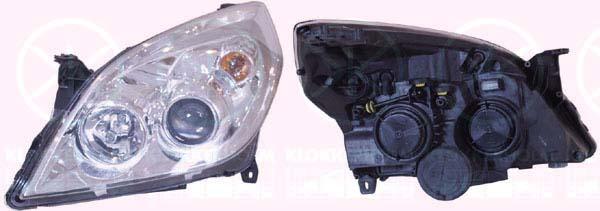 Headlight, H7/H1, with motor for headlamp levelling, Left, Housing Colour: chrome, Illuminance [lx]: 20, 12 16 575 (OPEL), 12 16 681 (OPEL), 93179914 (OPEL), 93192377 (OPEL)