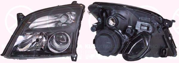 Headlight, H7/H7, for vehicles with headlight levelling, Depo, Right, Illuminance [lx]: 20, Housing Colour: black, 12 16 130 (OPEL), 93172954 (OPEL)