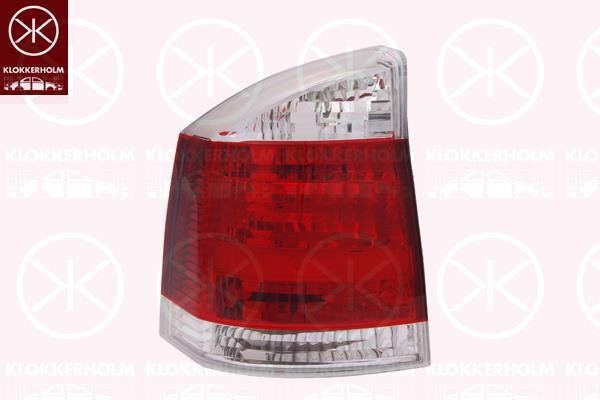 Tail Light Assembly, with reverse light, Left, Indicator Colour: white, without bulb holder, 12 22 694 (OPEL), 93175444 (OPEL), 93192383 (OPEL)