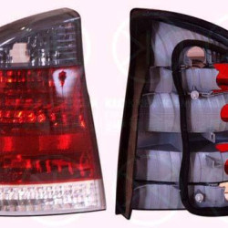 Tail Light Assembly, with reverse light, Left, Indicator Colour: Smoke Grey, without bulb holder, 12 22 695 (OPEL), 93174905 (OPEL)