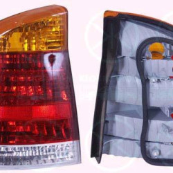 Tail Light Assembly, with reverse light, Left, Indicator Colour: yellow, 12 22 690 (OPEL), 12 22 691 (OPEL), 12 22 693 (OPEL), 93174902 (OPEL), 93174903 (OPEL), 93174904 (OPEL)