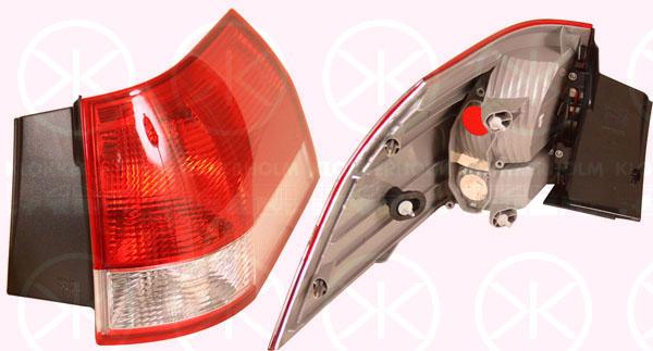 Tail Light Assembly, without bulb holder, Right, Outer section, Indicator Colour: white, 12 22 100 (OPEL), 93177996 (OPEL)